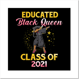 Dabbing Graduation Class Of 2021 Black Queen Girl Seniors Posters and Art